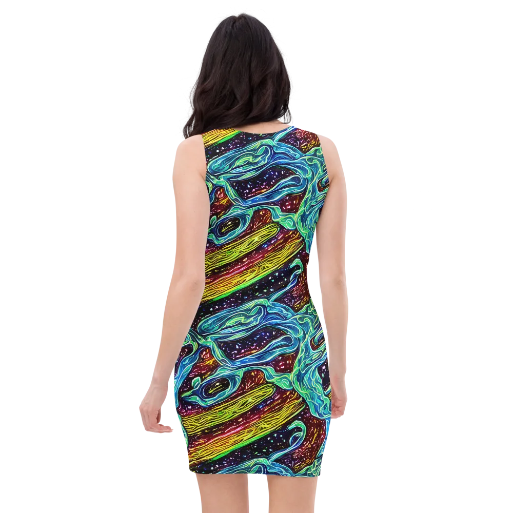 Acid Tide on Bodycon Dress — Back
