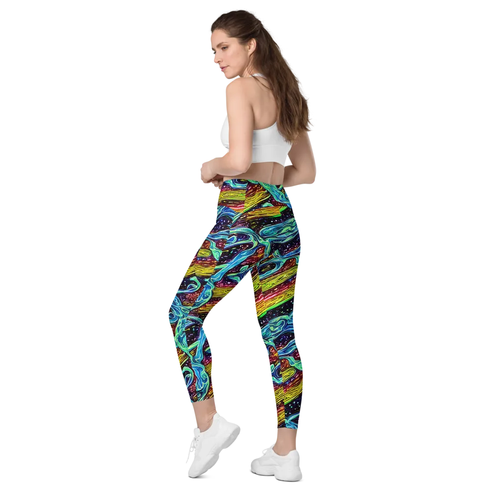 Acid Tide on Leggings with Pockets — Left Back