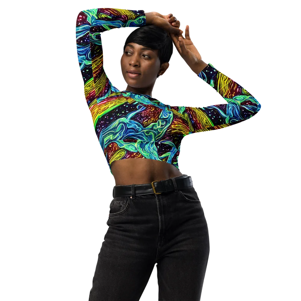 Acid Tide on Long Sleeve Crop Top — Front