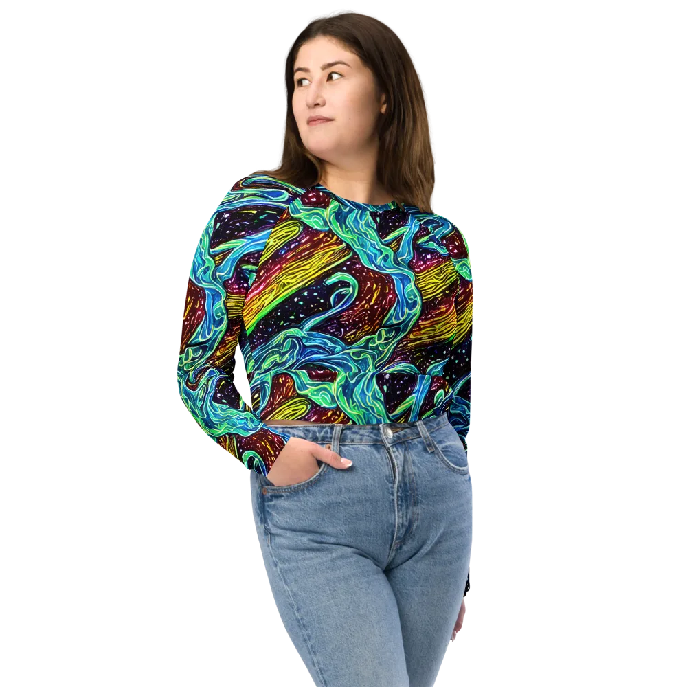 Acid Tide on Long Sleeve Crop Top — Front