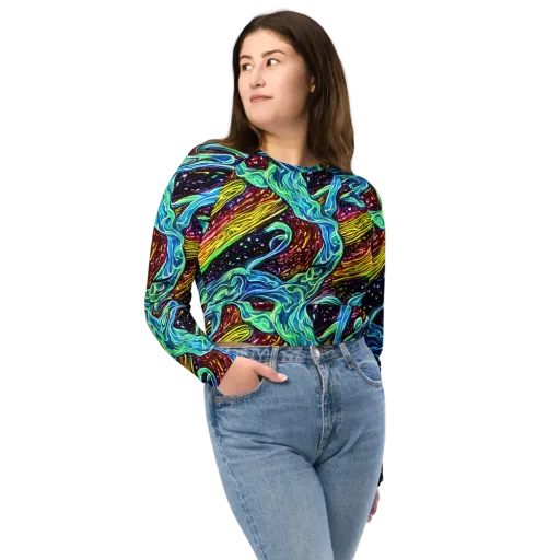 Acid Tide on a Long Sleeve Crop Top