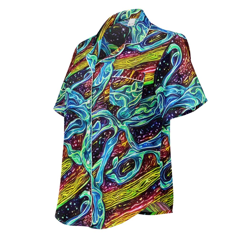 Acid Tide on Women's Short Sleeve Pajama Top — Left Front