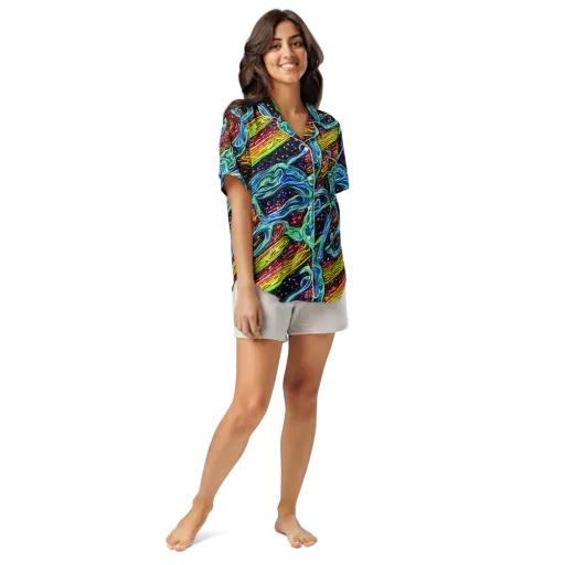 Acid Tide on a Women's Short Sleeve Pajama Top