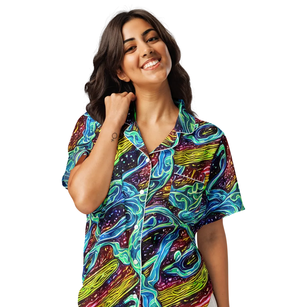 Acid Tide on Women's Short Sleeve Pajama Top — Front