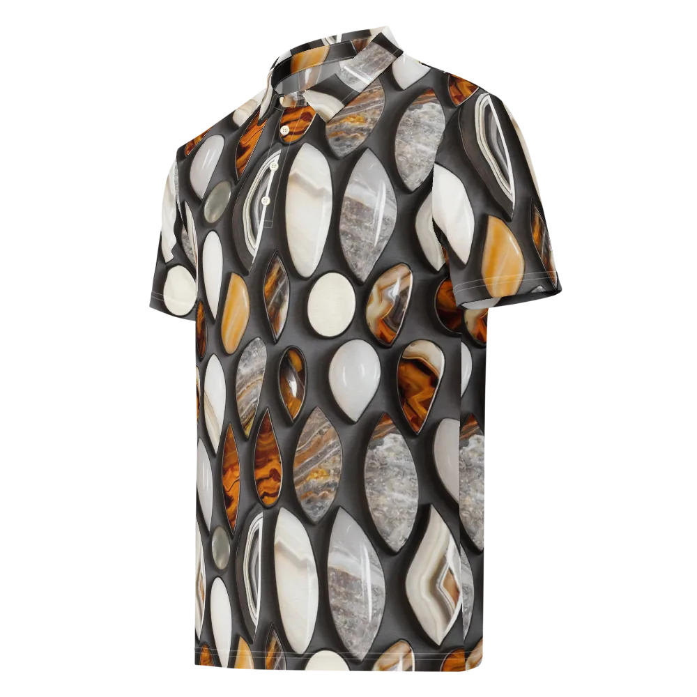 Obsidian Agate on Men's Slim Fit Polo Shirt — Left Front