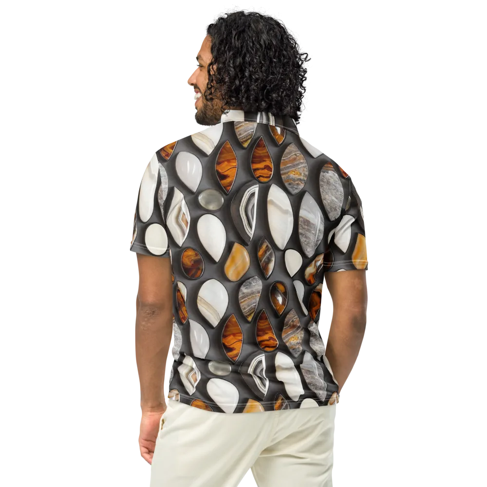 Obsidian Agate on Men's Slim Fit Polo Shirt — Back