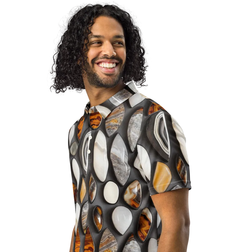 Obsidian Agate on Men's Slim Fit Polo Shirt — Left Front