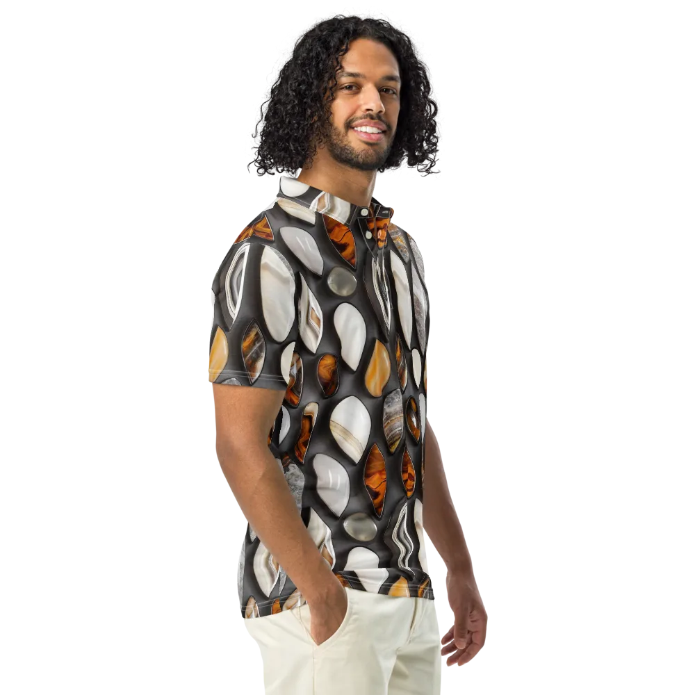Obsidian Agate on Men's Slim Fit Polo Shirt — Right Front