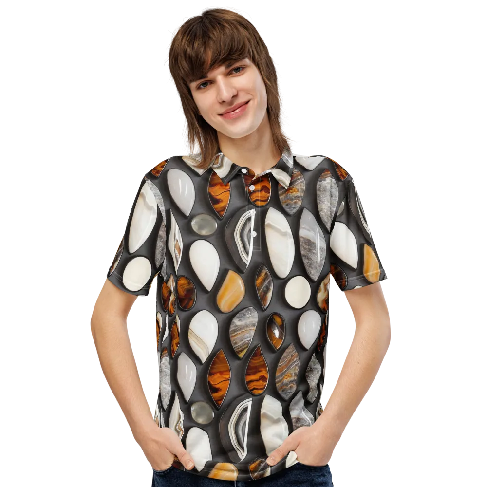 Obsidian Agate on Men's Slim Fit Polo Shirt — Front