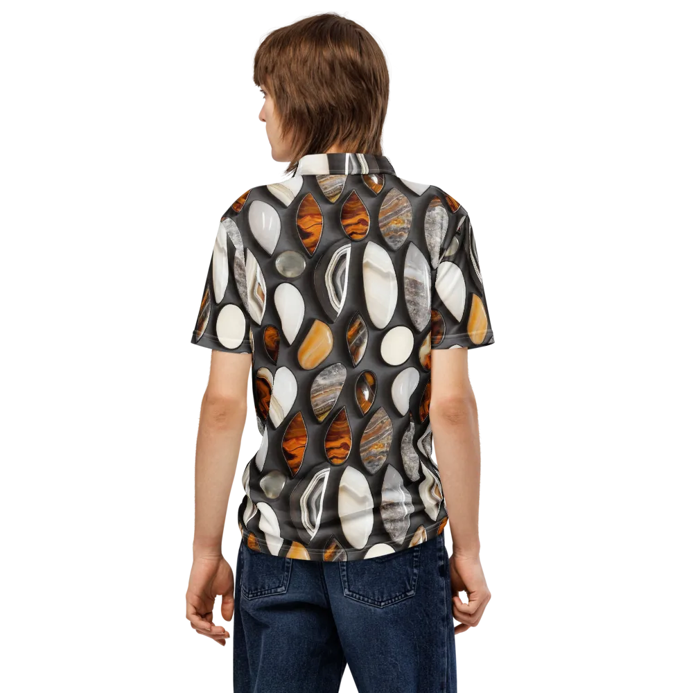 Obsidian Agate on Men's Slim Fit Polo Shirt — Back