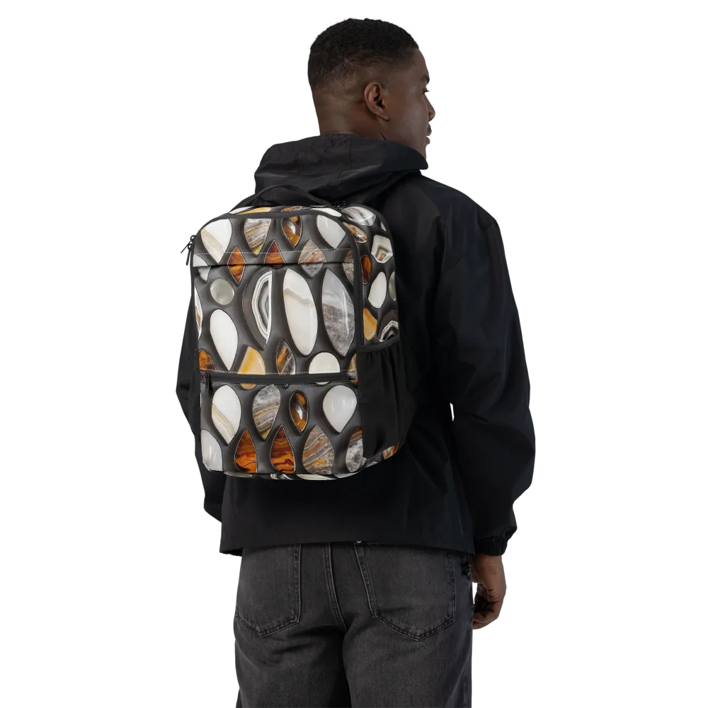 Obsidian Agate on Utility Backpack — Back
