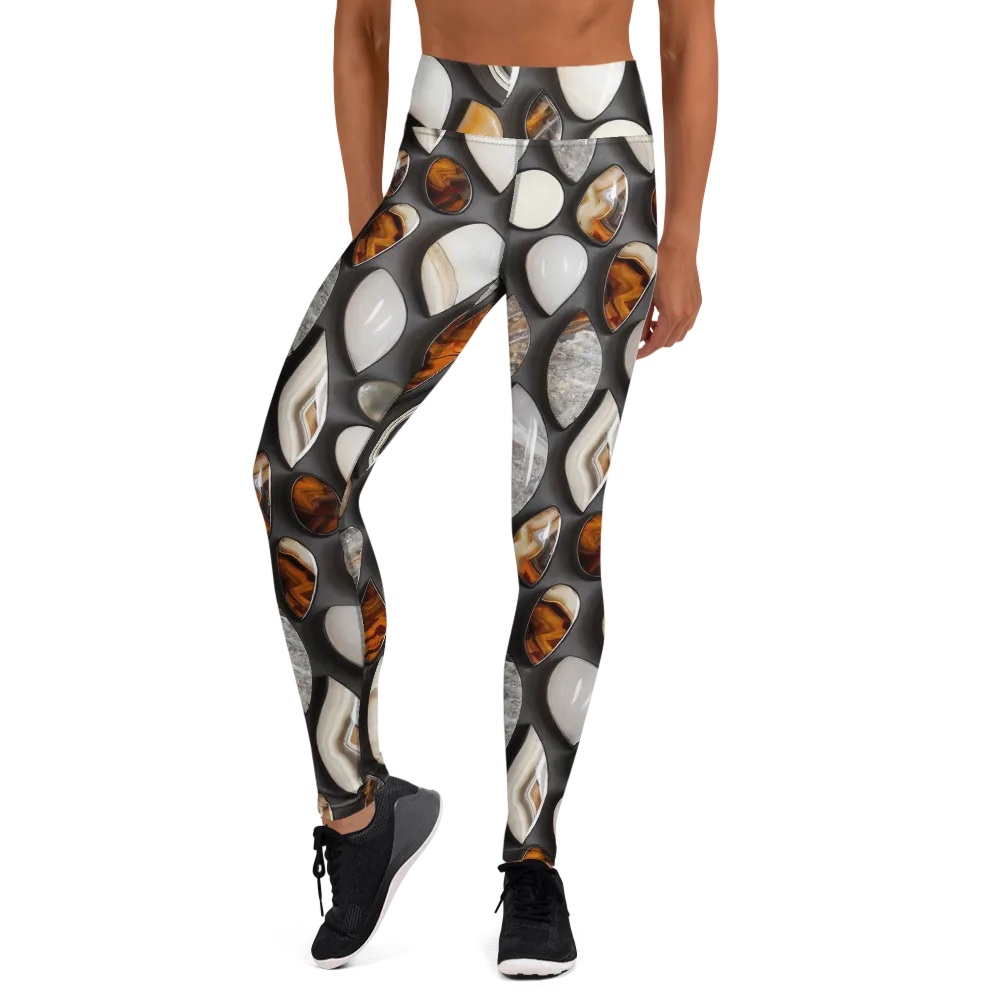 Obsidian Agate on Yoga Leggings — Front