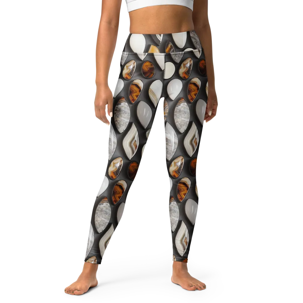 Obsidian Agate on Yoga Leggings — Front
