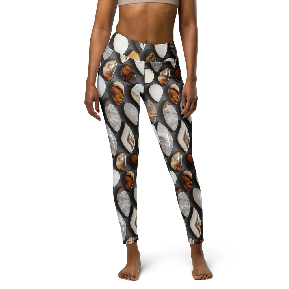 Obsidian Agate on Yoga Leggings — Front