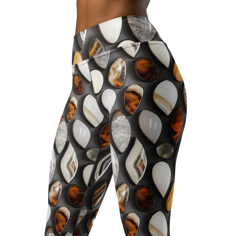 Obsidian Agate on Yoga Leggings — Left Front