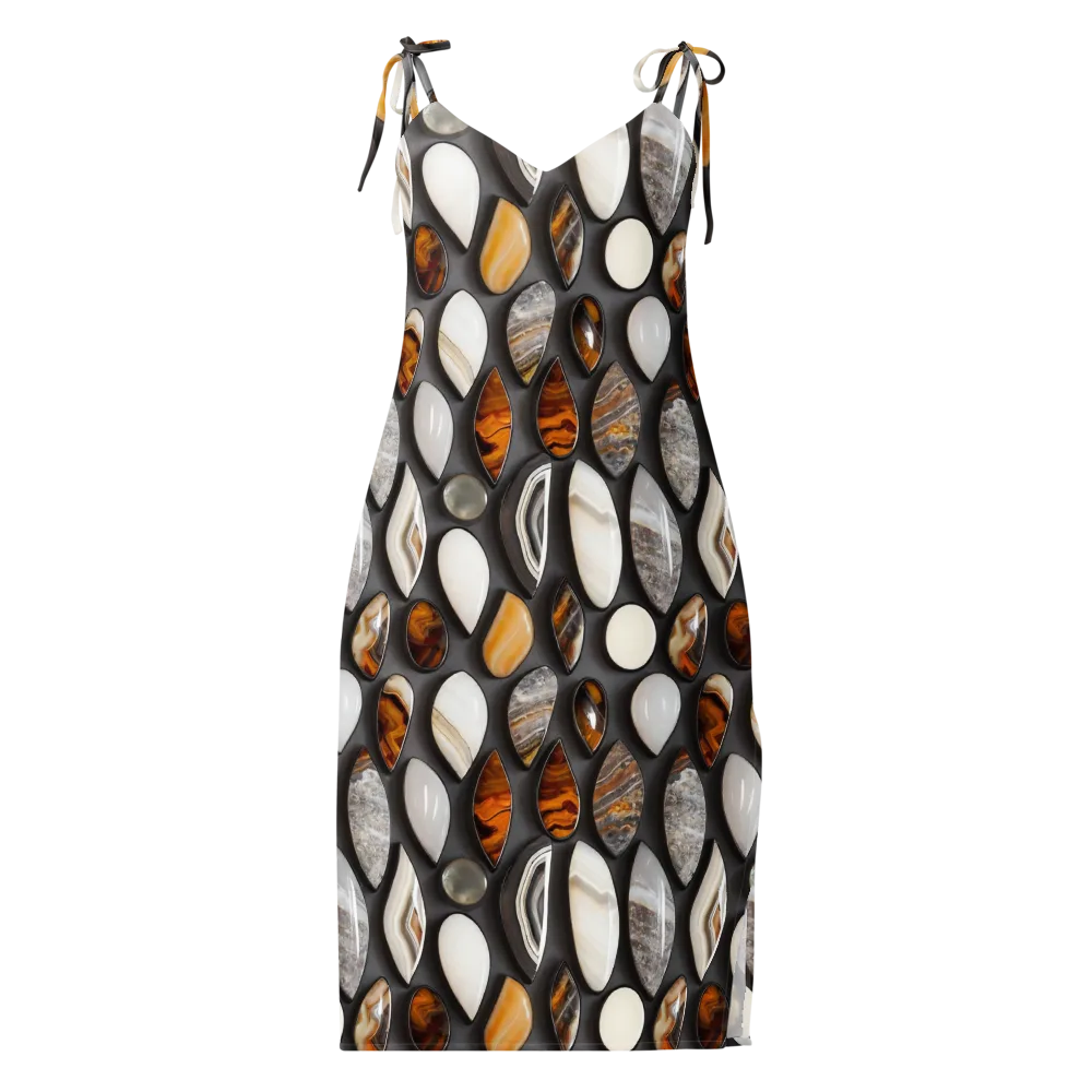 Obsidian Agate on Slip Dress — Front