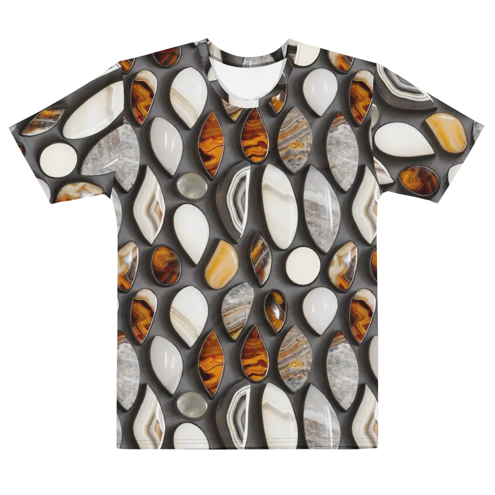 Obsidian Agate on Men's Cotton Crew Neck T-Shirt — Front