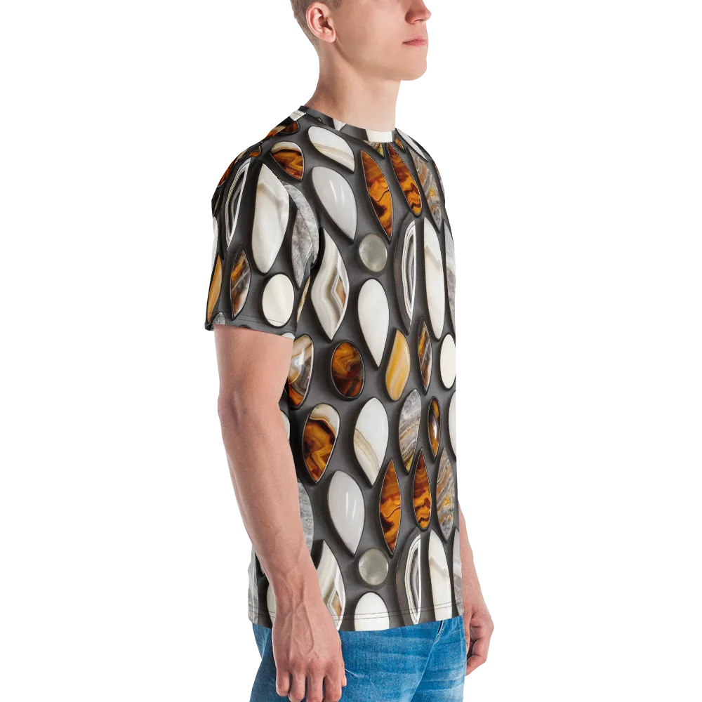 Obsidian Agate on Men's Crew Neck T-Shirt — Right