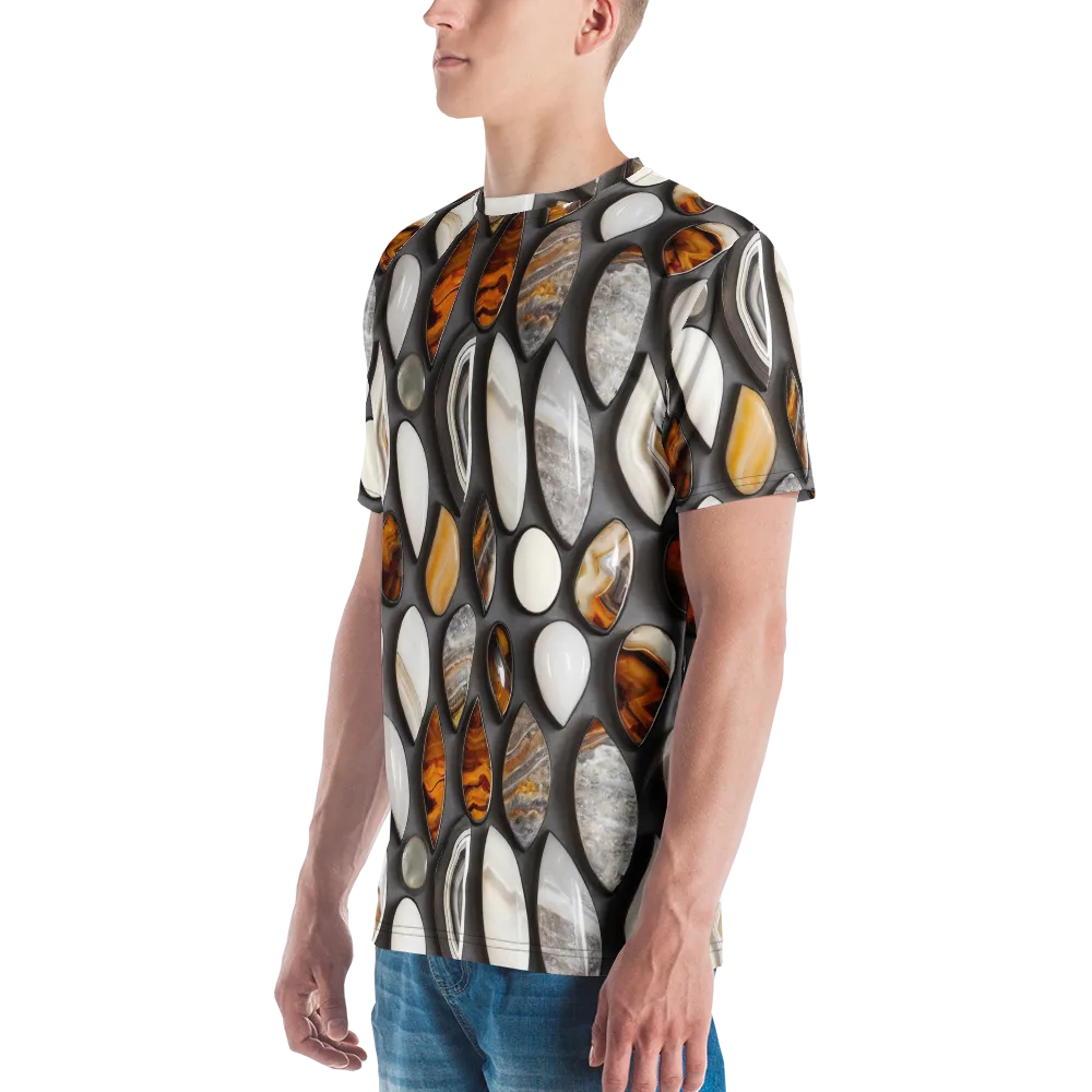 Obsidian Agate on Men's Crew Neck T-Shirt — Left
