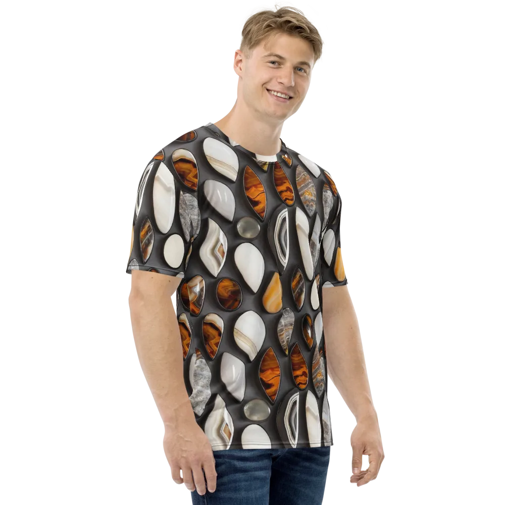 Obsidian Agate on Men's Crew Neck T-Shirt — Right