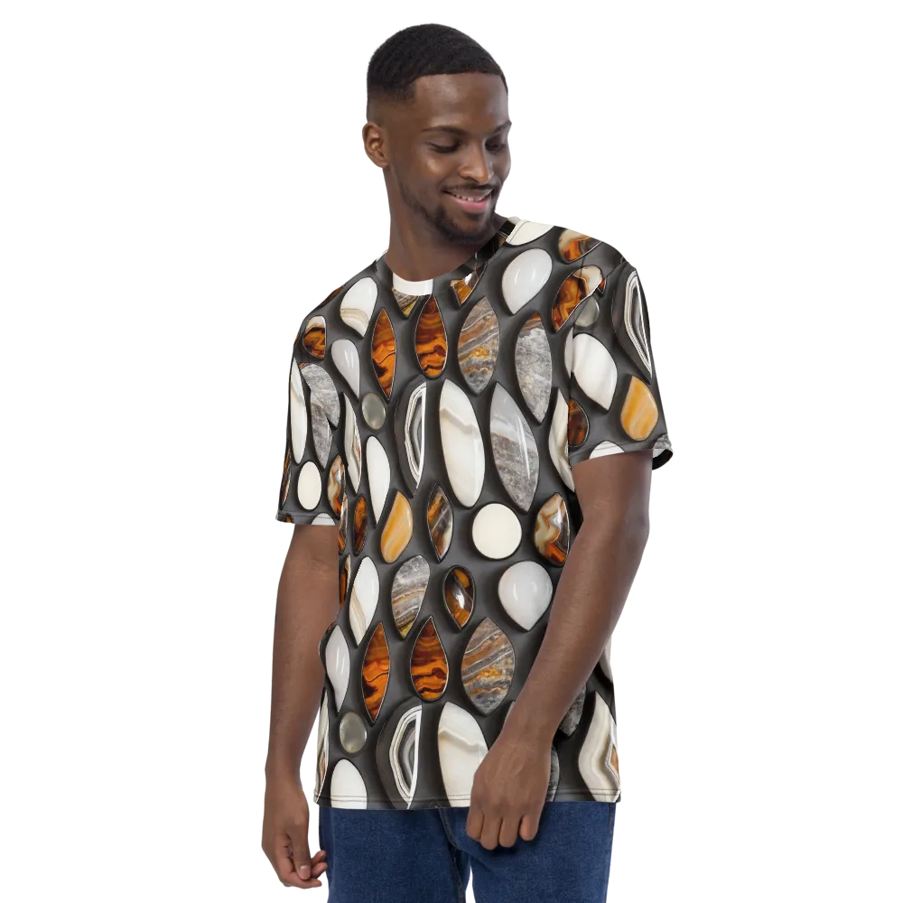 Obsidian Agate on Men's Crew Neck T-Shirt — Left
