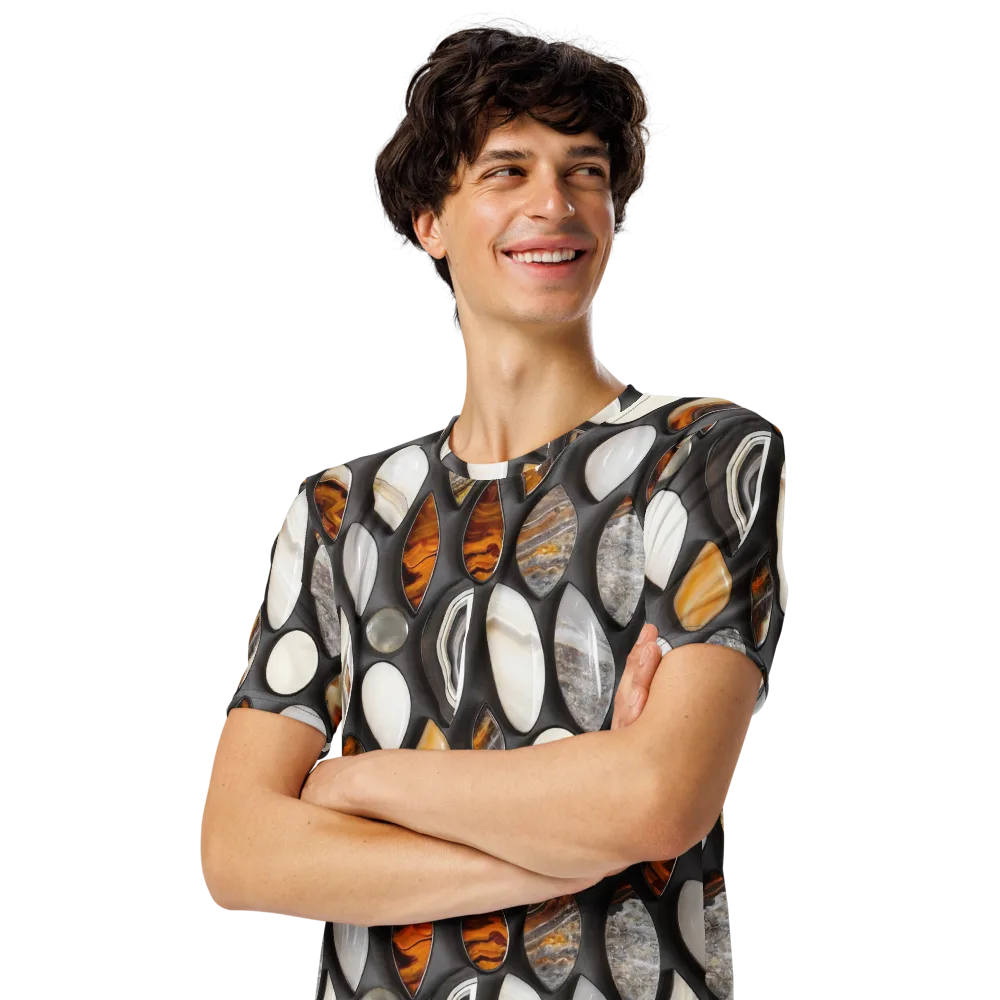 Obsidian Agate on Men's Crew Neck T-Shirt — Left Front