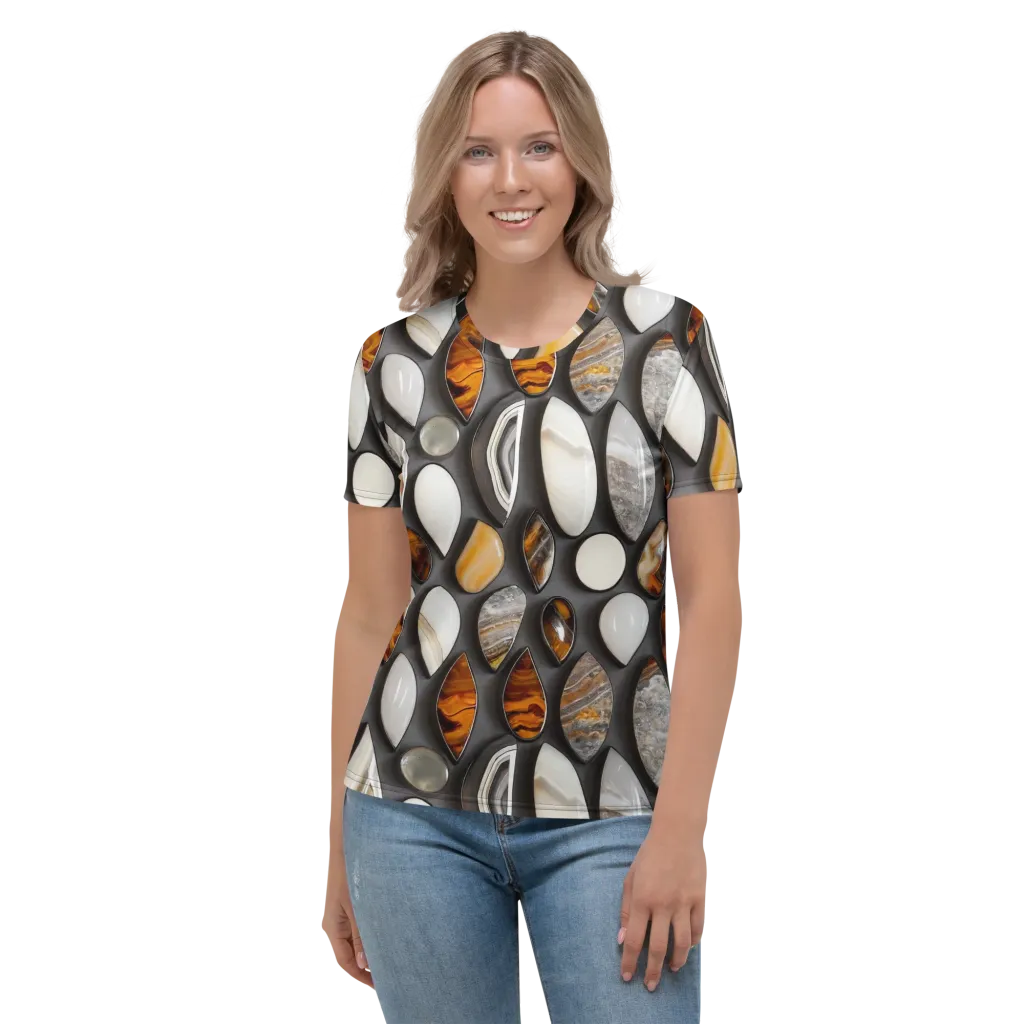 Obsidian Agate on Women's Crew Neck T-Shirt — Front