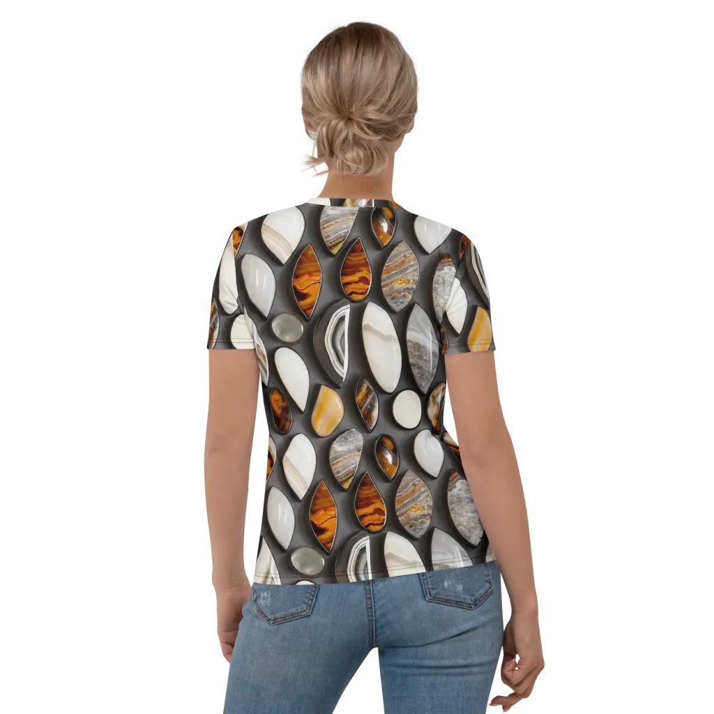 Obsidian Agate on Women's Crew Neck T-Shirt — Back