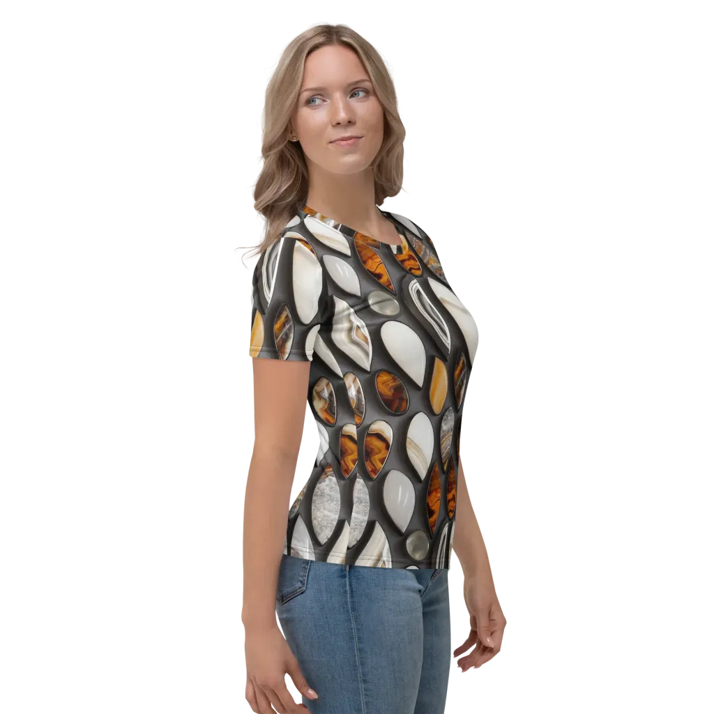 Obsidian Agate on Women's Crew Neck T-Shirt — Right