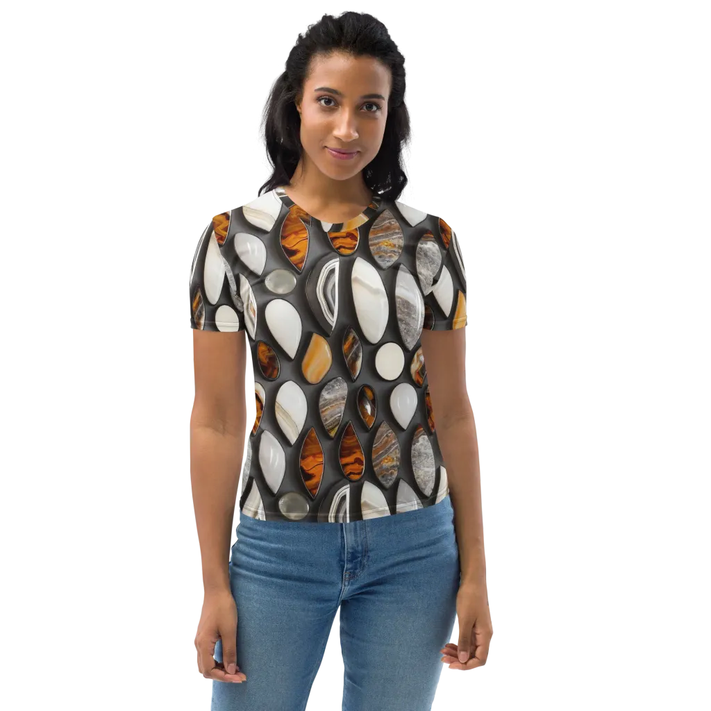 Obsidian Agate on Women's Crew Neck T-Shirt — Front