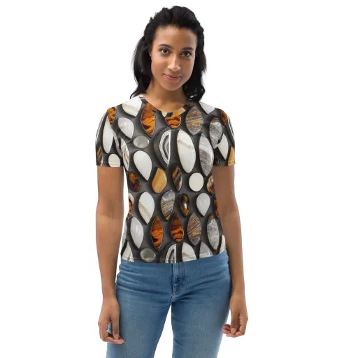 Obsidian Agate on a Women's Crew Neck T-Shirt