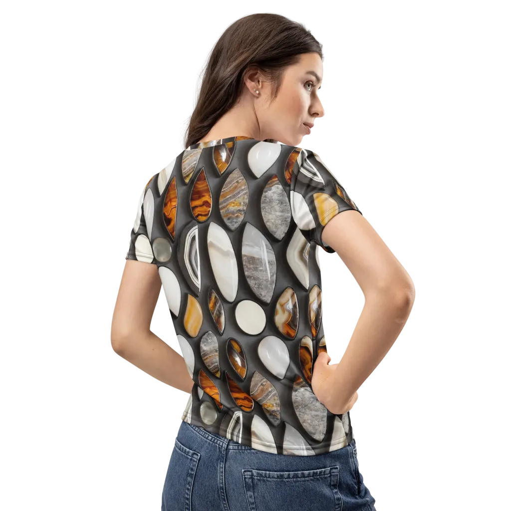 Obsidian Agate on Women's Crew Neck T-Shirt — Back