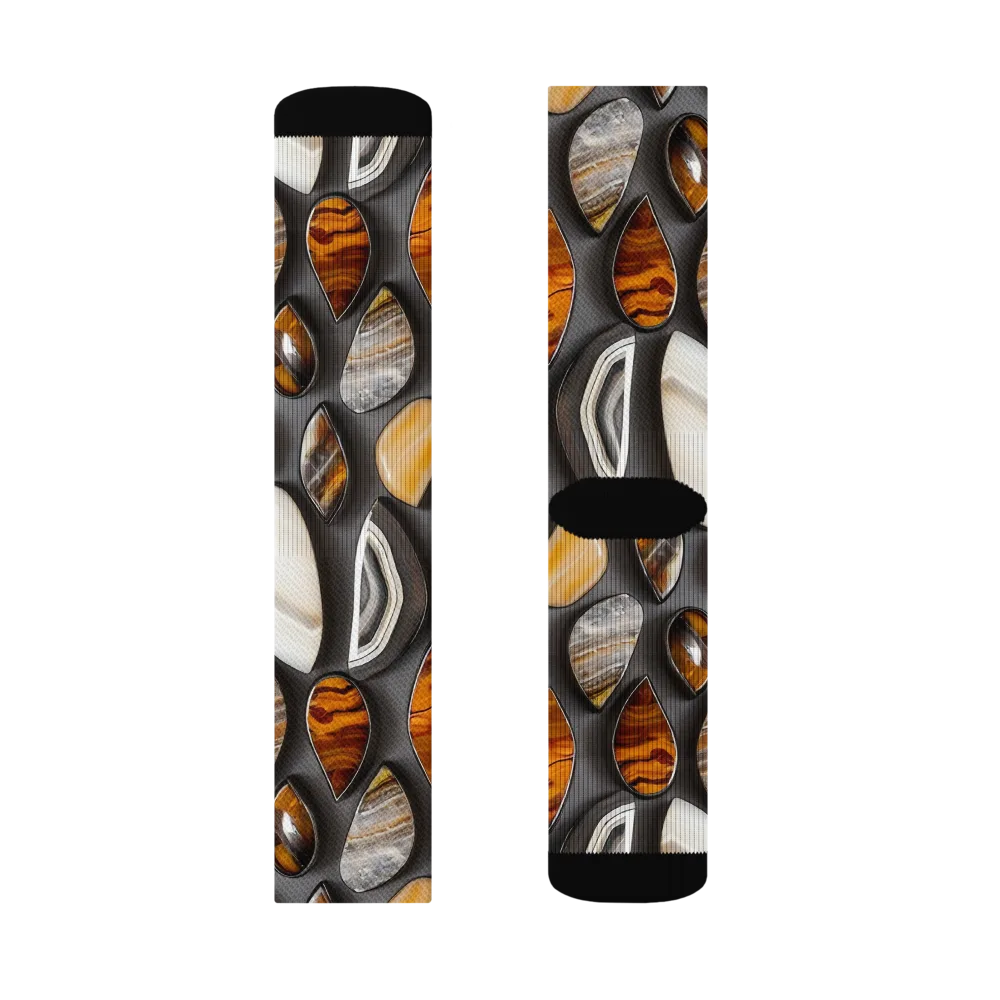 Obsidian Agate on Socks — Left Sock