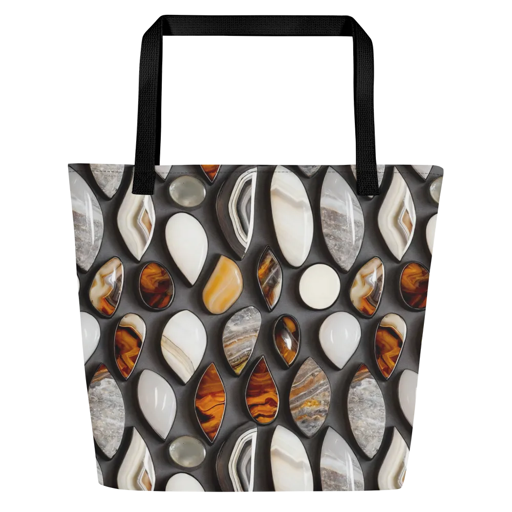Obsidian Agate on Large Tote Bag W/ Pocket — Front