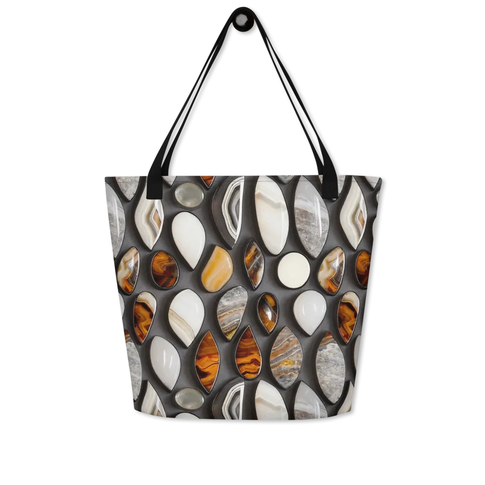 Obsidian Agate on Large Tote Bag W/ Pocket — Front