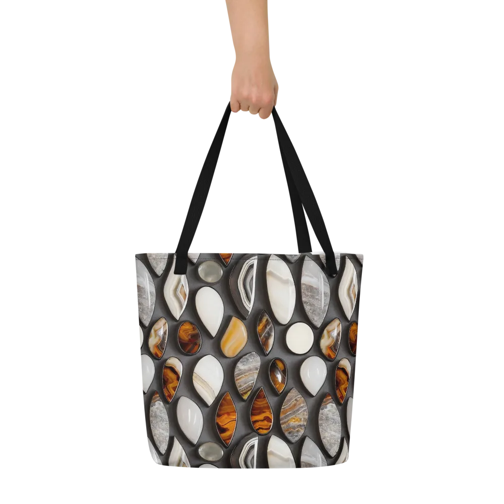 Obsidian Agate on Large Tote Bag W/ Pocket — Front