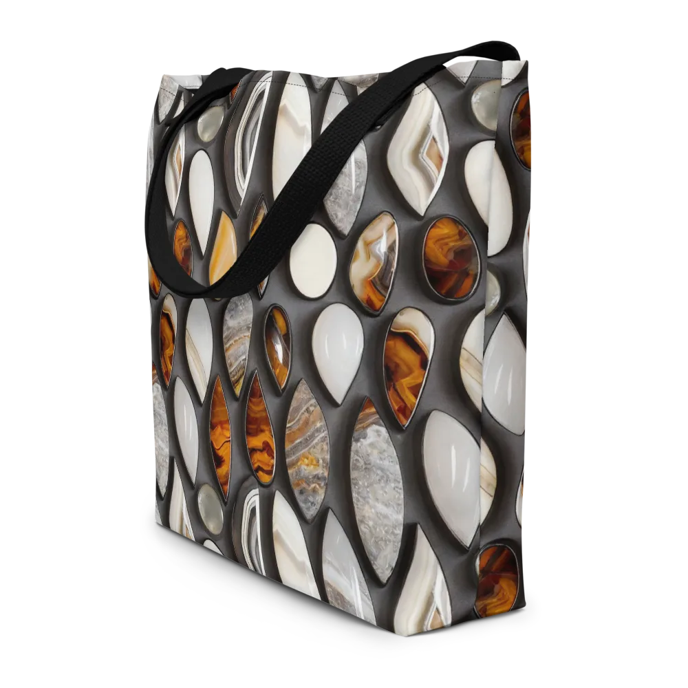 Obsidian Agate on Large Tote Bag W/ Pocket — Front