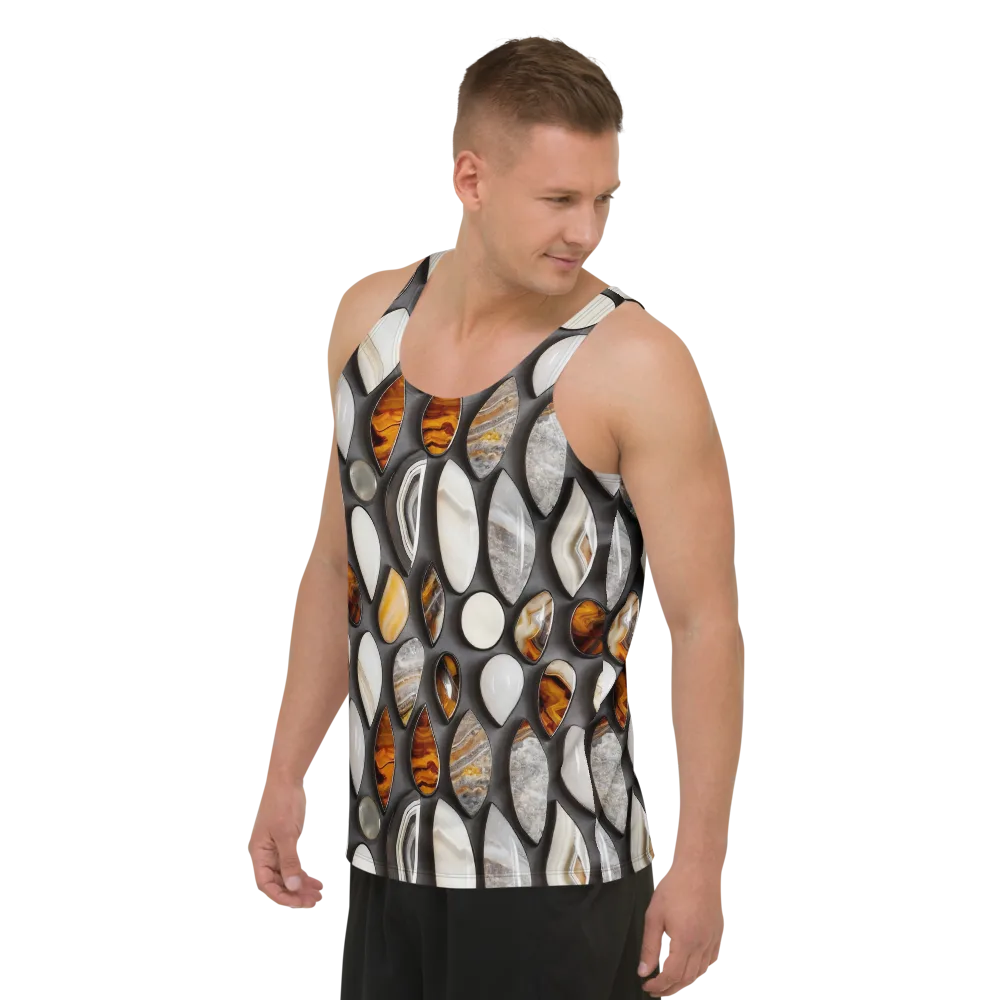 Obsidian Agate on Men's Tank Top — Left Front