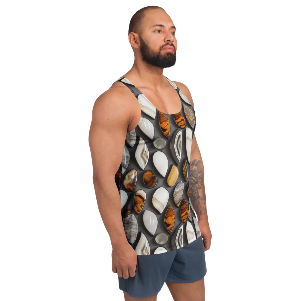 Obsidian Agate on Men's Tank Top — Right Front