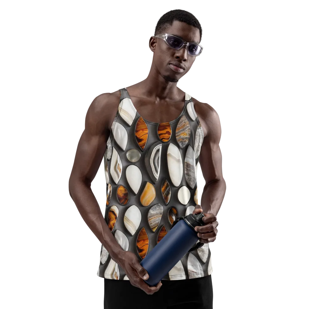Obsidian Agate on Men's Tank Top — Front