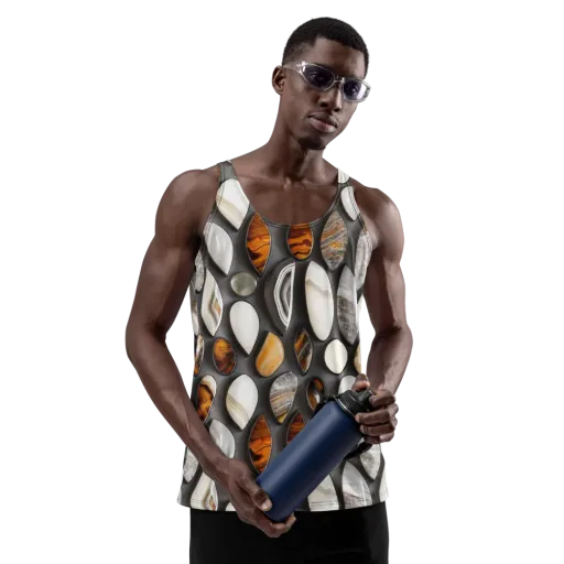 Obsidian Agate on a Men's Tank Top
