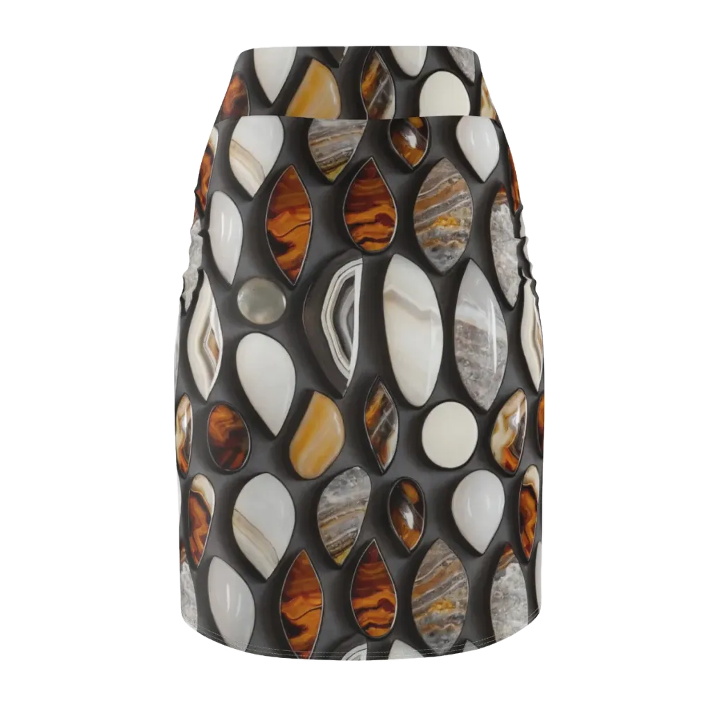 Obsidian Agate on Pencil Skirt — Back