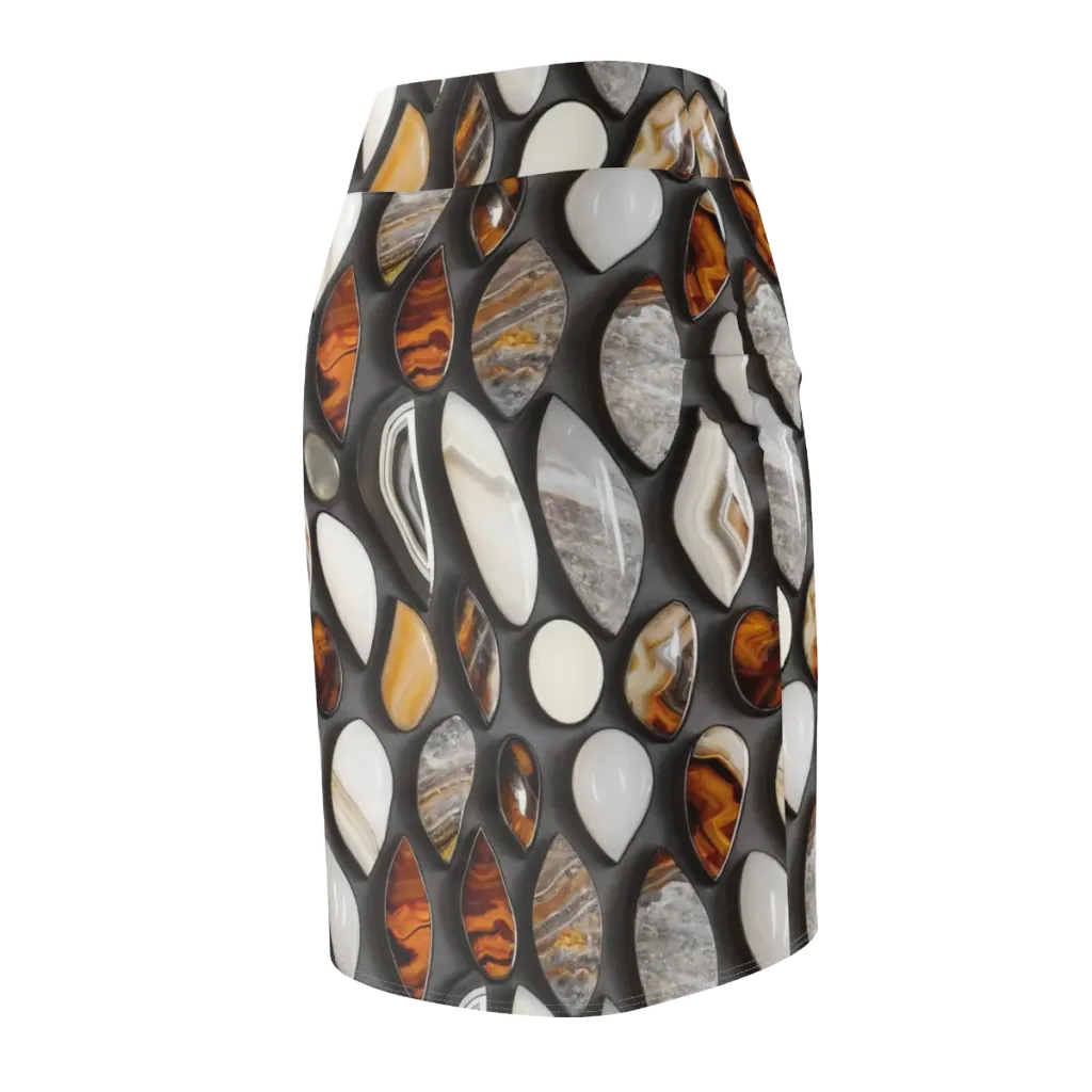 Obsidian Agate on Pencil Skirt — Back Side