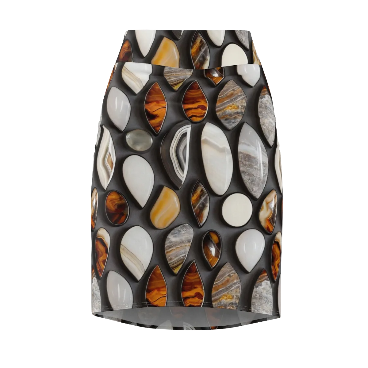Obsidian Agate on Pencil Skirt — Front