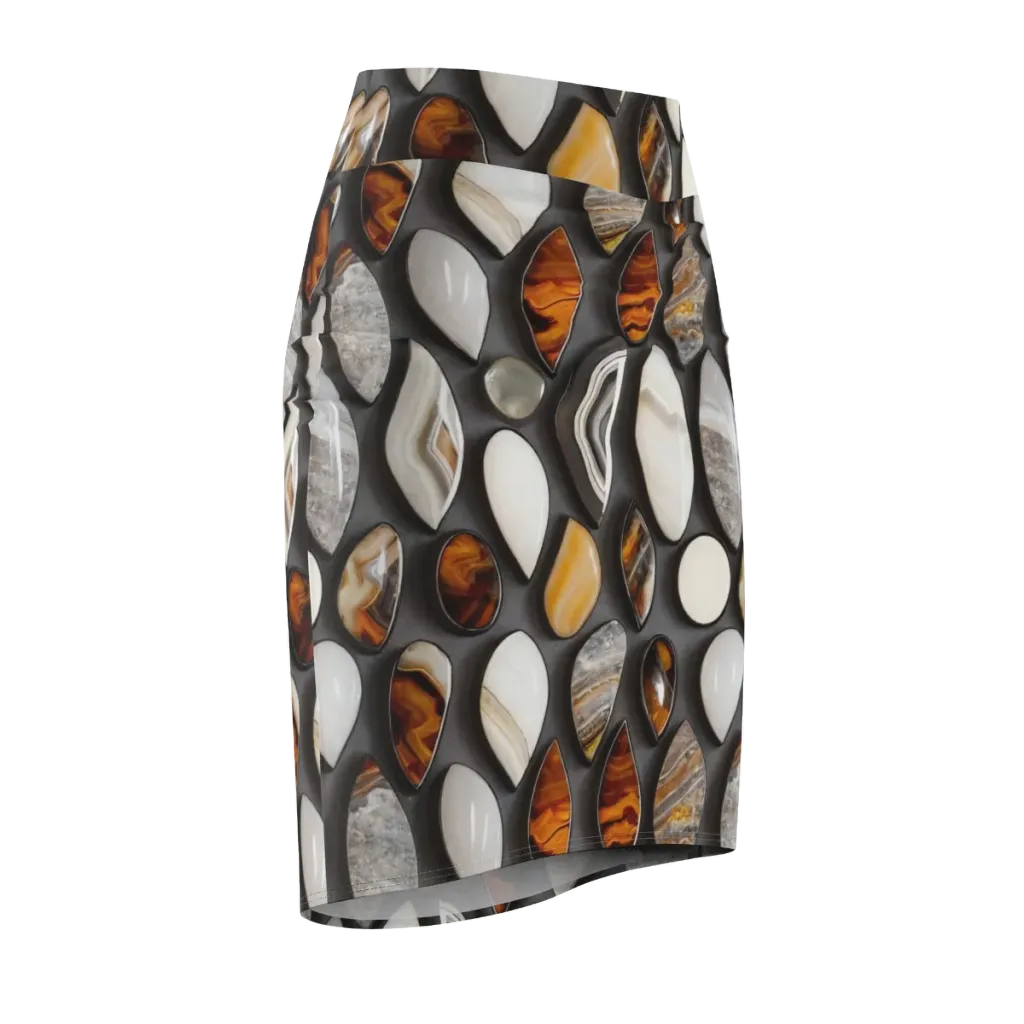 Obsidian Agate on Pencil Skirt — Front Side
