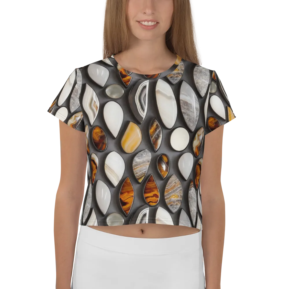Obsidian Agate on Crop Tee — Front