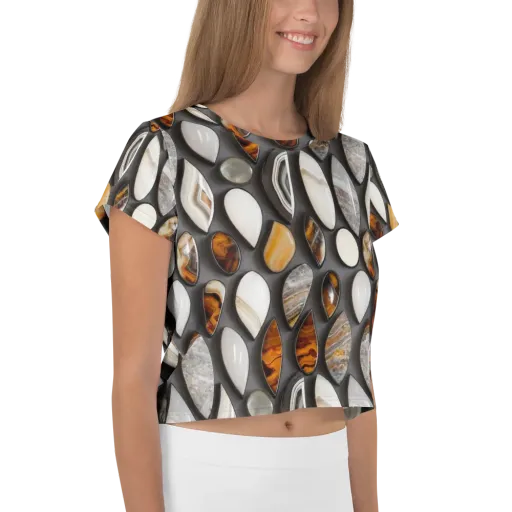 Obsidian Agate on a Crop Tee