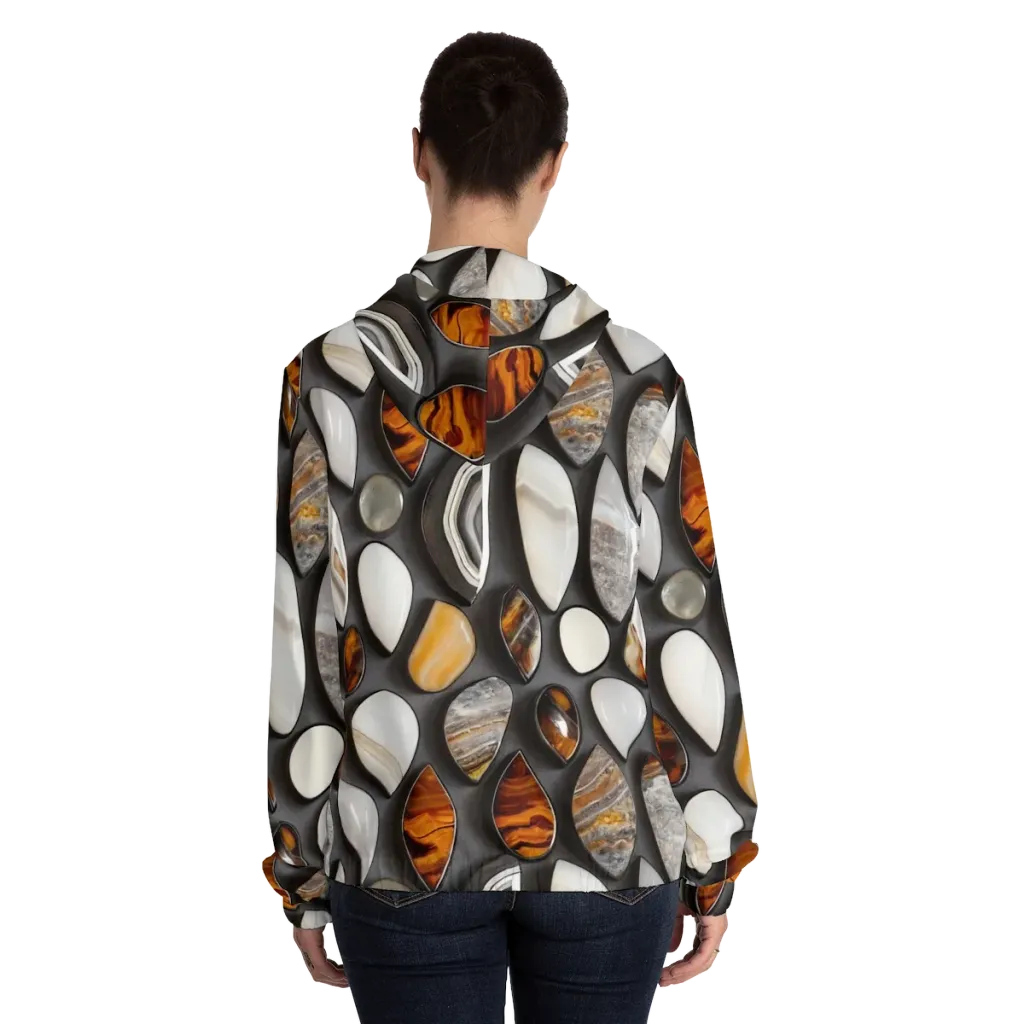 Obsidian Agate on Women's Full-Zip Hoodie — Back On Person