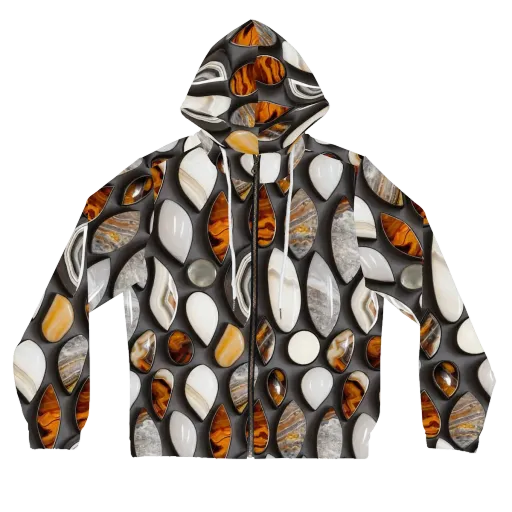 Obsidian Agate on a Women's Full-Zip Hoodie