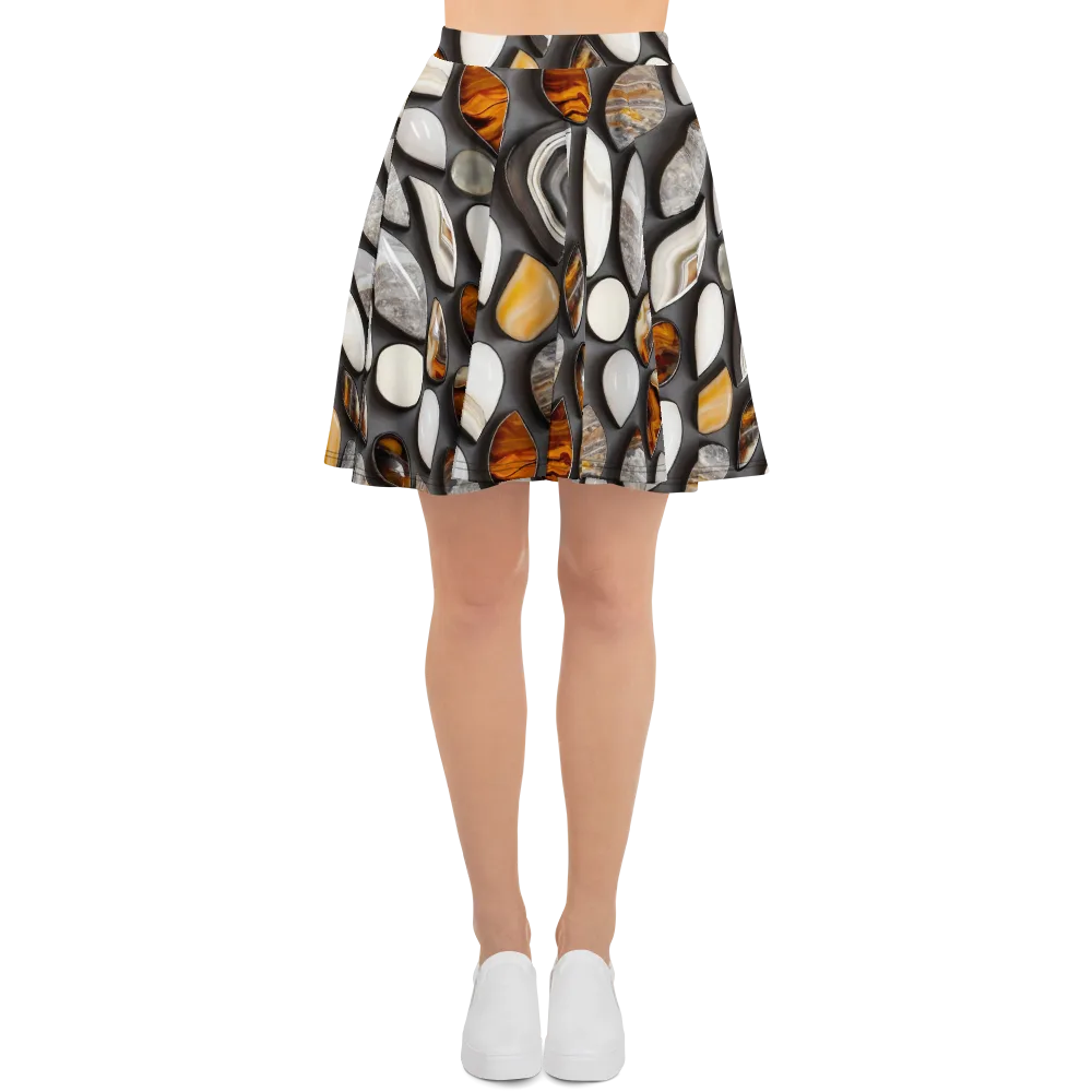 Obsidian Agate on Skater Skirt — Front